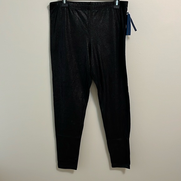Simply Vera Vera Wang leggings pants large shimmery black witchy gothic spandex - Picture 1 of 9
